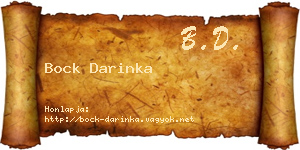 Bock Darinka névjegykártya
